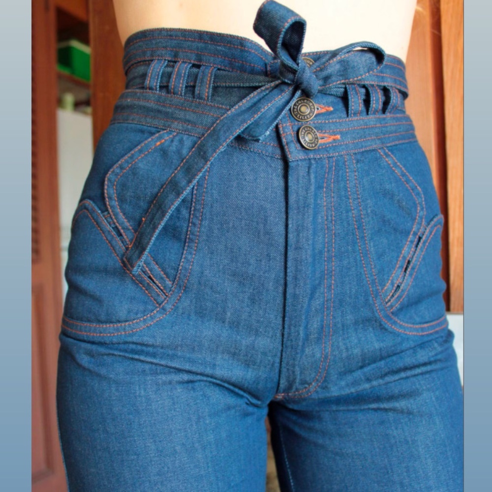 VINTAGE 70's FLARE "BRIGITTE" JEAN - Picture 4 of 8